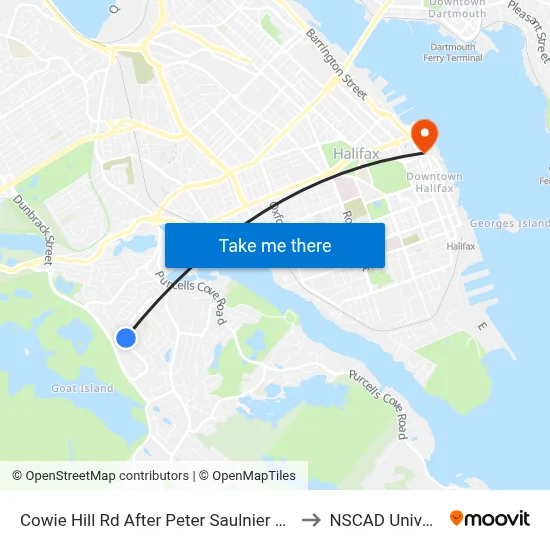 Cowie Hill Rd After Peter Saulnier Dr (2207) to NSCAD University map