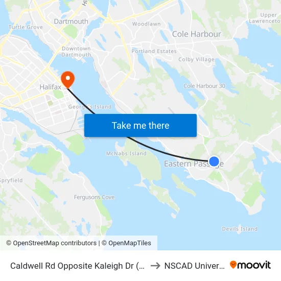 Caldwell Rd Opposite Kaleigh Dr (2219) to NSCAD University map