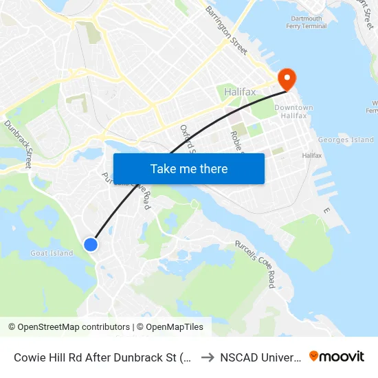 Cowie Hill Rd After Dunbrack St (2225) to NSCAD University map