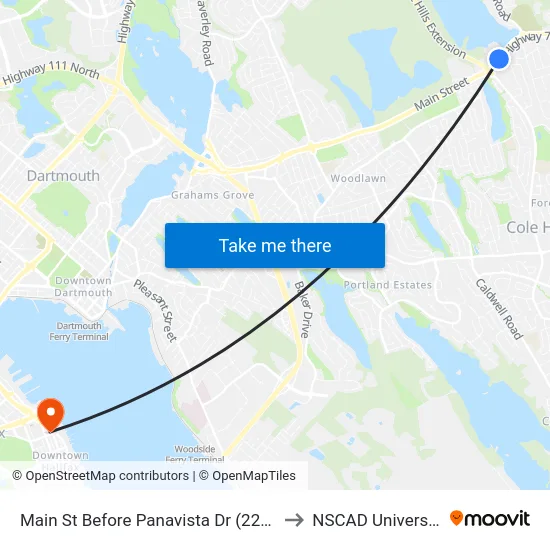 Main St Before Panavista Dr (2241) to NSCAD University map