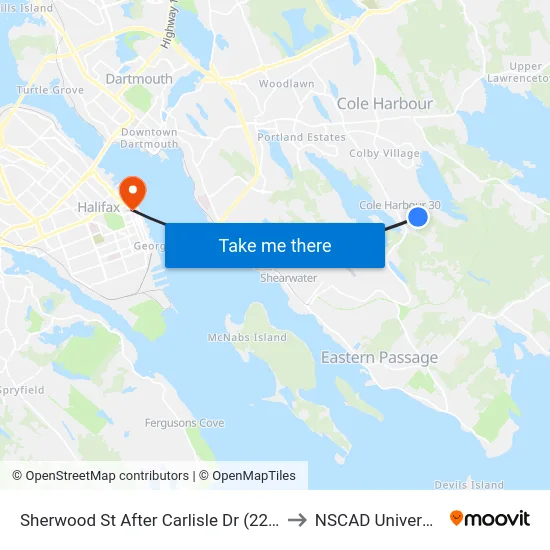 Sherwood St After Carlisle Dr (2245) to NSCAD University map