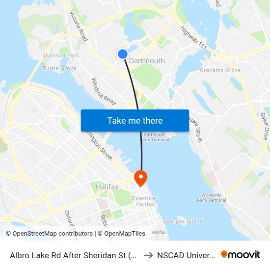 Albro Lake Rd After Sheridan St (2249) to NSCAD University map