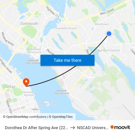 Dorothea Dr After Spring Ave (2258) to NSCAD University map