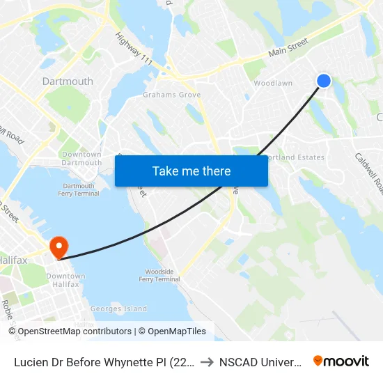 Lucien Dr Before Whynette Pl (2261) to NSCAD University map