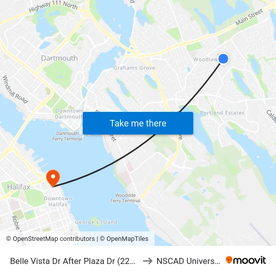 Belle Vista Dr After Plaza Dr (2265) to NSCAD University map