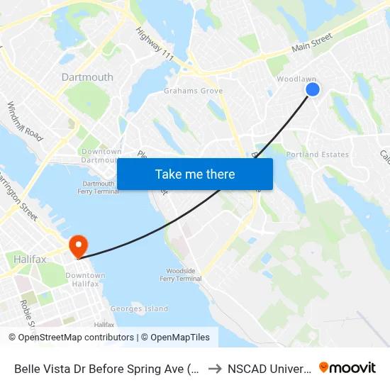 Belle Vista Dr Before Spring Ave (2266) to NSCAD University map