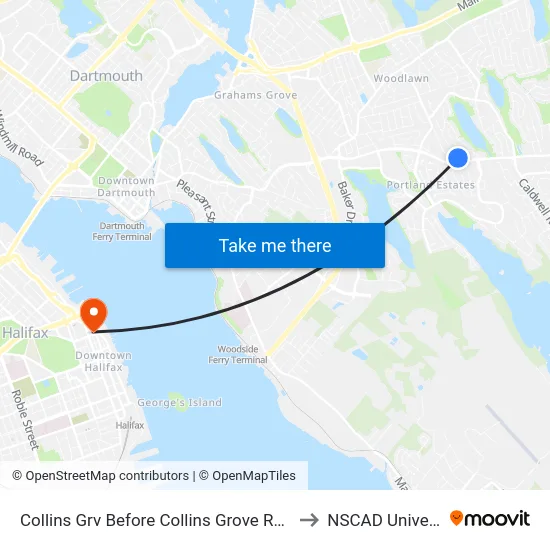 Collins Grv Before Collins Grove Rg (2269) to NSCAD University map