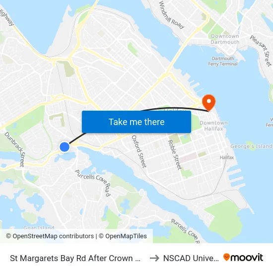 St Margarets Bay Rd After Crown Dr (6158) to NSCAD University map