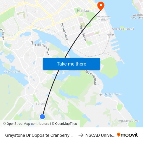 Greystone Dr Opposite Cranberry Ct (6795) to NSCAD University map