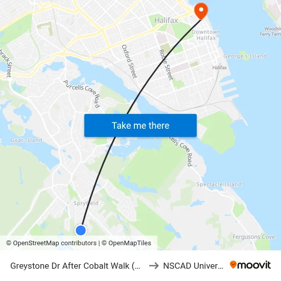 Greystone Dr After Cobalt Walk (6798) to NSCAD University map