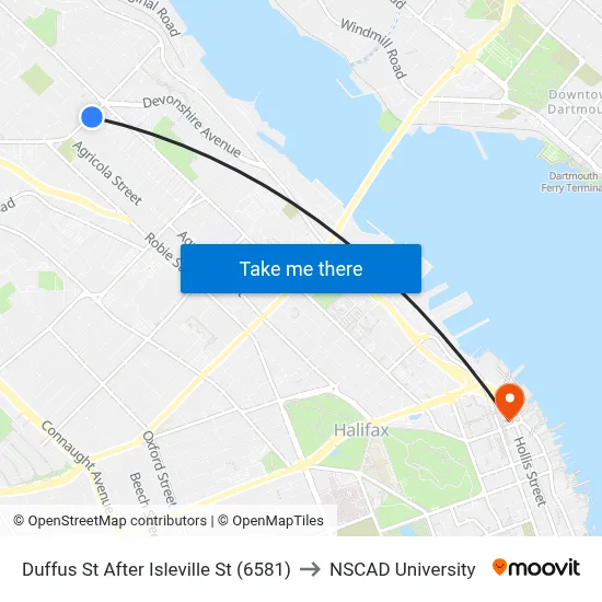 Duffus St After Isleville St (6581) to NSCAD University map