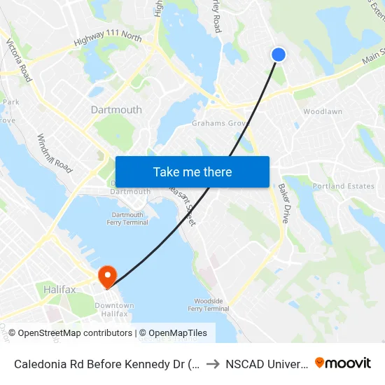 Caledonia Rd Before Kennedy Dr (6371) to NSCAD University map