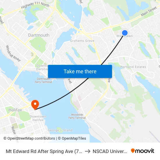Mt Edward Rd After Spring Ave (7268) to NSCAD University map