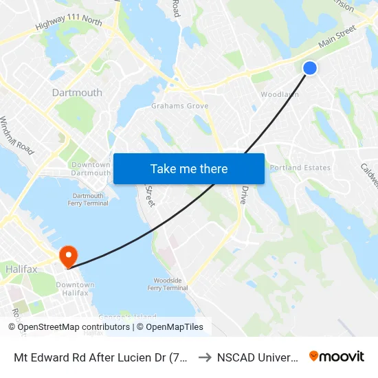 Mt Edward Rd After Lucien Dr (7266) to NSCAD University map