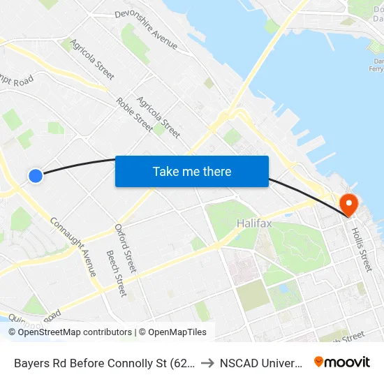 Bayers Rd Before Connolly St (6203) to NSCAD University map