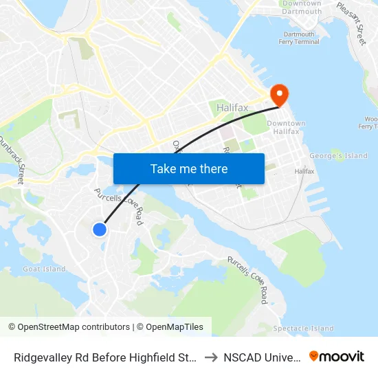 Ridgevalley Rd Before Highfield St (8169) to NSCAD University map