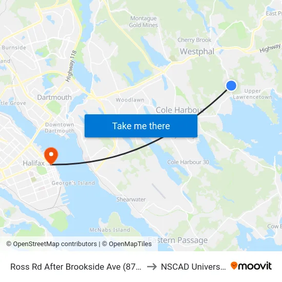Ross Rd After Brookside Ave (8762) to NSCAD University map