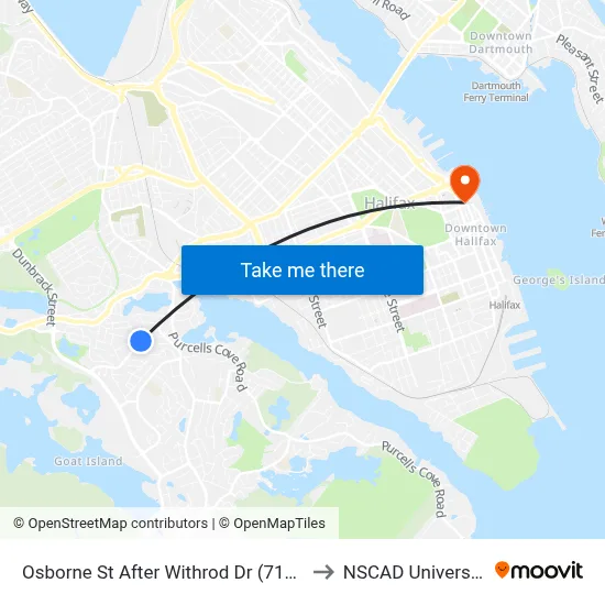 Osborne St After Withrod Dr (7187) to NSCAD University map