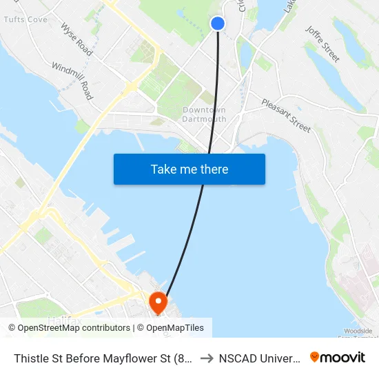 Thistle St Before Mayflower St (8388) to NSCAD University map
