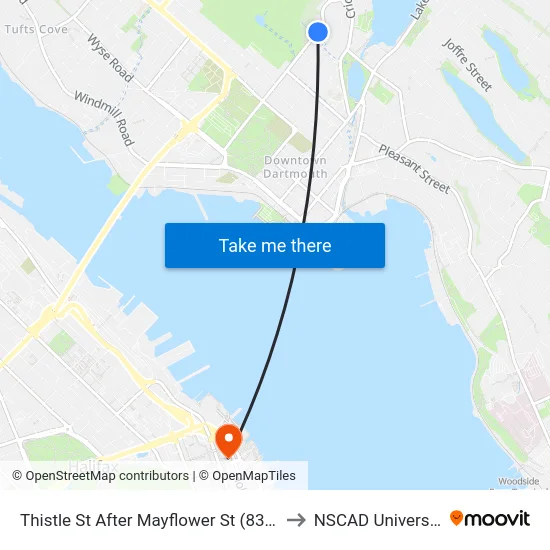 Thistle St After Mayflower St (8386) to NSCAD University map