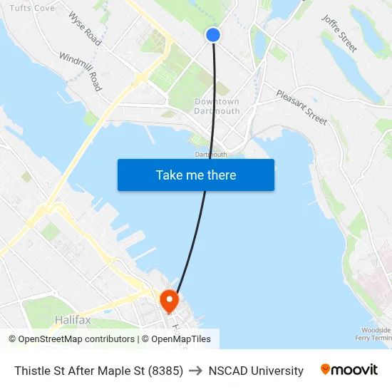 Thistle St After Maple St (8385) to NSCAD University map