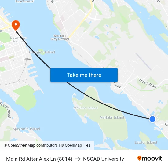 Main Rd After Alex Ln (8014) to NSCAD University map