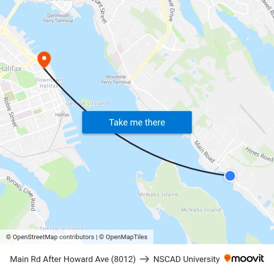 Main Rd After Howard Ave (8012) to NSCAD University map