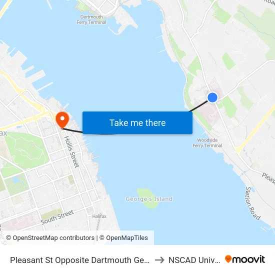 Pleasant St Opposite Dartmouth General (8010) to NSCAD University map