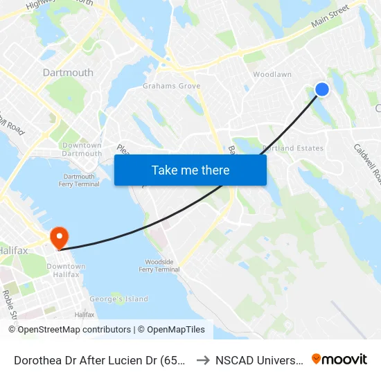 Dorothea Dr After Lucien Dr (6575) to NSCAD University map