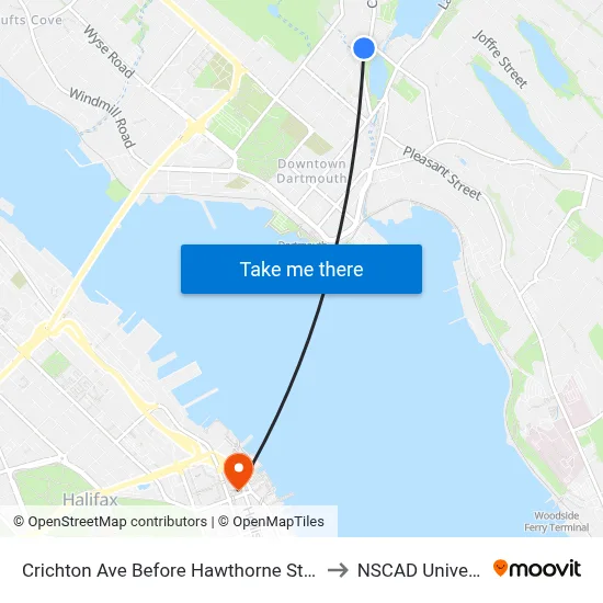 Crichton Ave Before Hawthorne St (6536) to NSCAD University map