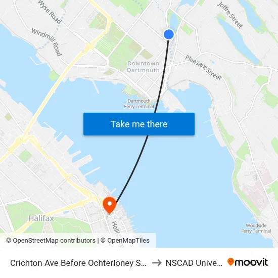 Crichton Ave Before Ochterloney St (6537) to NSCAD University map