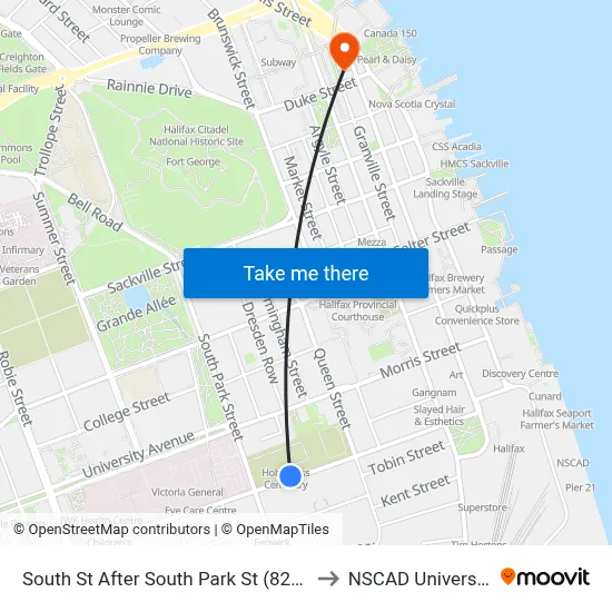 South St After South Park St (8295) to NSCAD University map