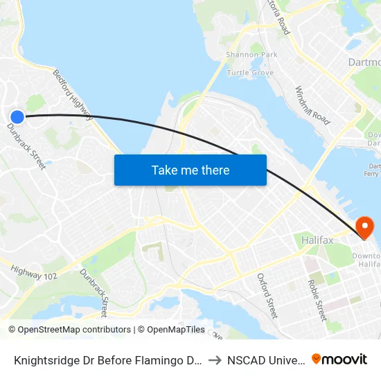 Knightsridge Dr Before Flamingo Dr (7062) to NSCAD University map
