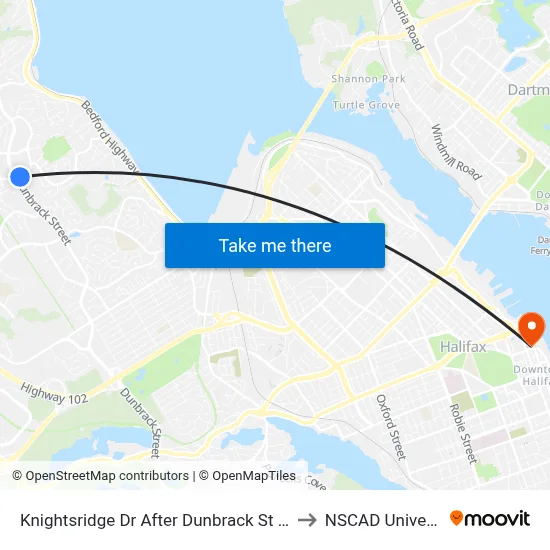 Knightsridge Dr After Dunbrack St (7060) to NSCAD University map