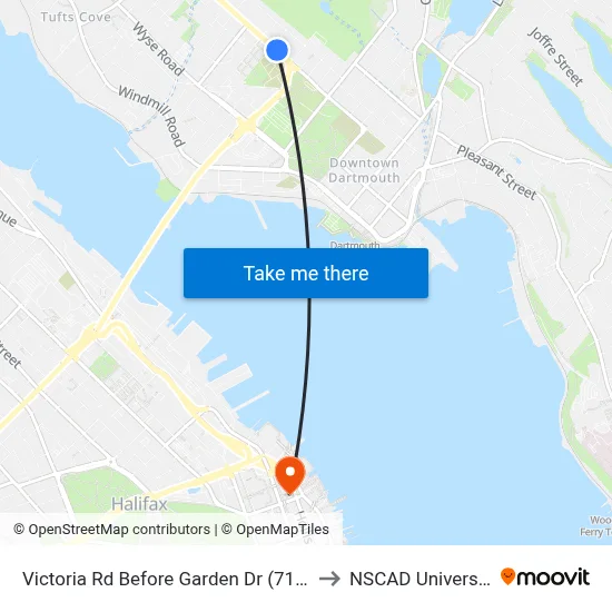 Victoria Rd Before Garden Dr (7197) to NSCAD University map