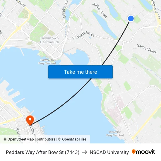 Peddars Way After Bow St (7443) to NSCAD University map