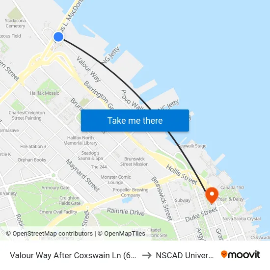 Valour Way After Coxswain Ln (6569) to NSCAD University map