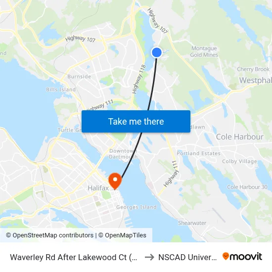 Waverley Rd After Lakewood Ct (8444) to NSCAD University map
