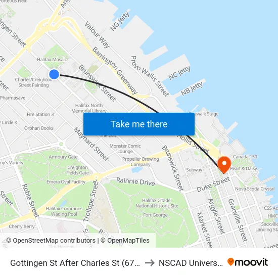 Gottingen St After Charles St (6774) to NSCAD University map