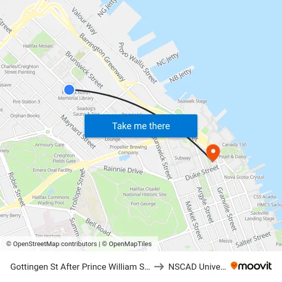 Gottingen St After Prince William St (6775) to NSCAD University map