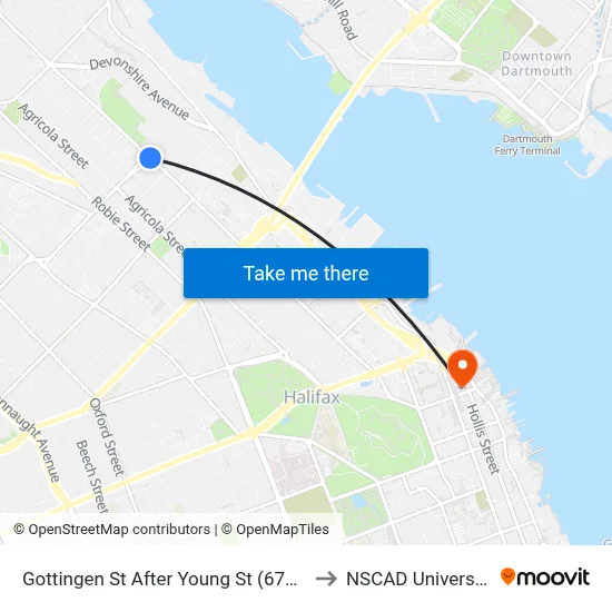 Gottingen St After Young St (6770) to NSCAD University map