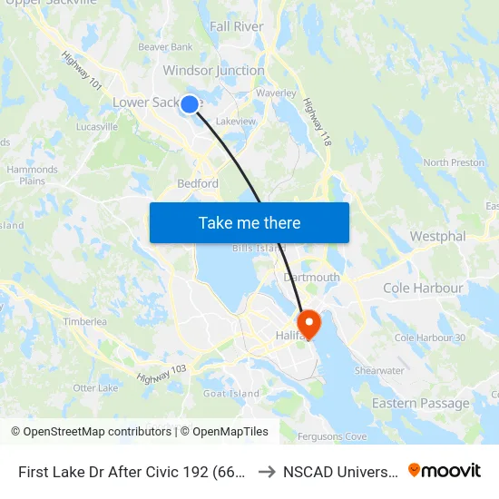 First Lake Dr After Civic 192 (6683) to NSCAD University map