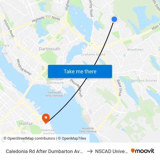 Caledonia Rd After Dumbarton Ave (6357) to NSCAD University map