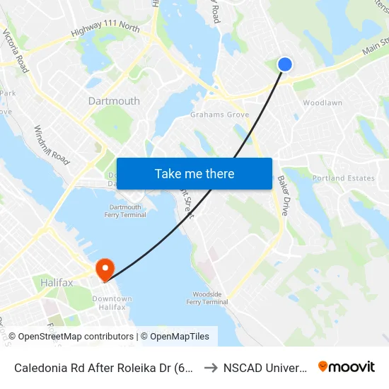 Caledonia Rd After Roleika Dr (6355) to NSCAD University map