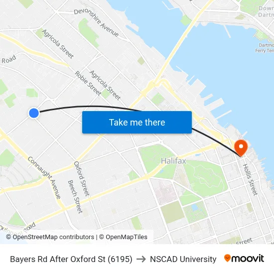 Bayers Rd After Oxford St (6195) to NSCAD University map