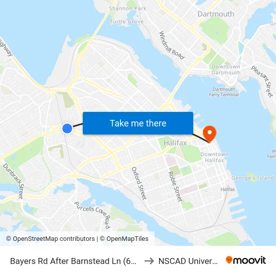 Bayers Rd After Barnstead Ln (6198) to NSCAD University map
