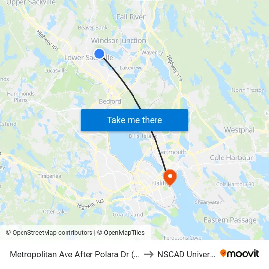 Metropolitan Ave After Polara Dr (7206) to NSCAD University map