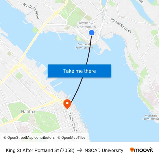 King St After Portland St (7058) to NSCAD University map