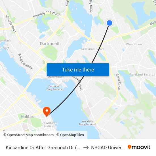 Kincardine Dr After Greenoch Dr (7057) to NSCAD University map