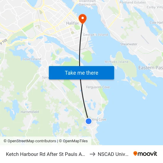 Ketch Harbour Rd After St Pauls Ave (7054) to NSCAD University map